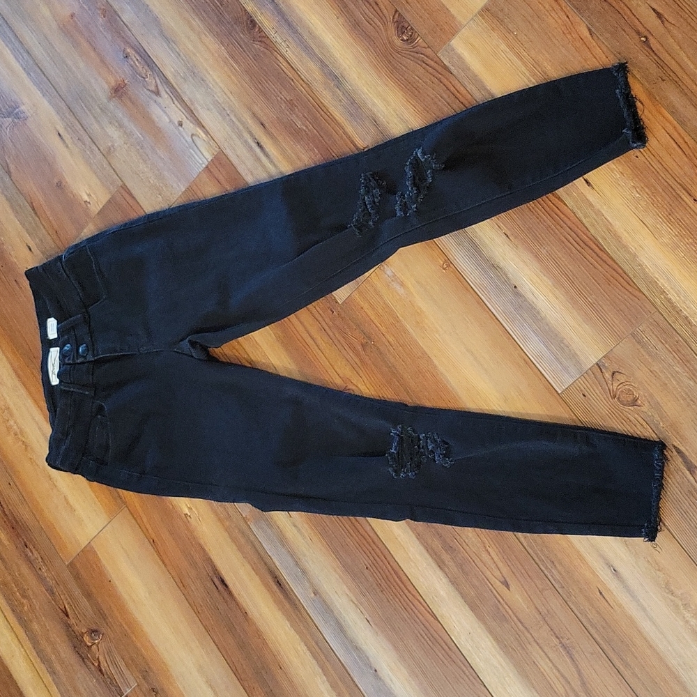 Kancan black distressed skinny jeans